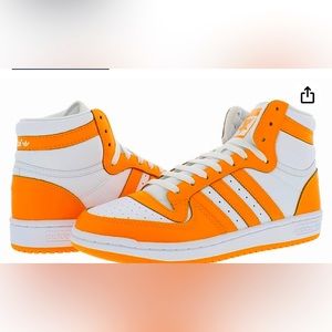 Adidas white and orange high top